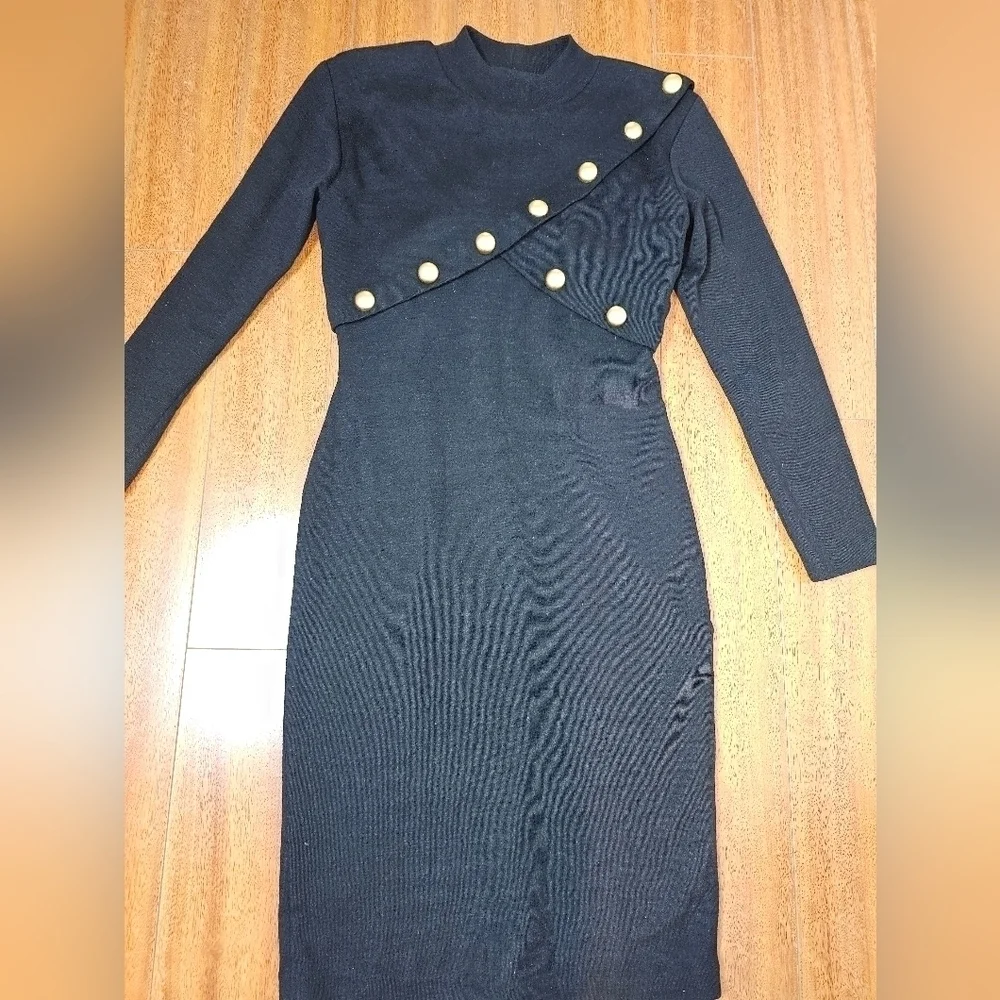 Vintage Authentic ANDREA JOVINE Dress 100% Wool Size M - Picture 3 of 17